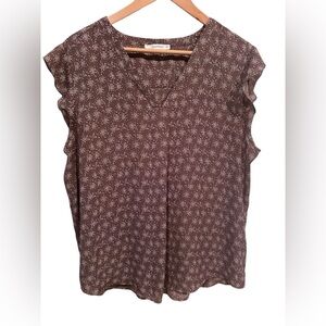 Fun 2 Fun Brown Floral Blouse
